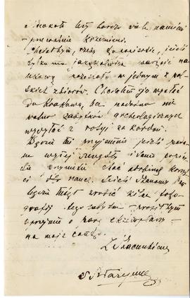 List od Stanisława Błażejewicza do Erazma Majewskiego (rękopis)  strona 3