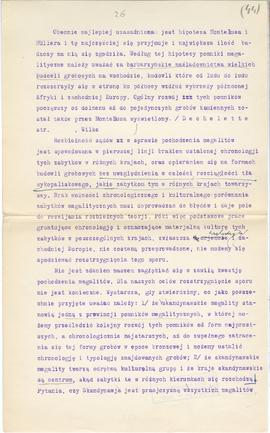 Maszynopis i rękopis trzynastu wykładów Józefa Żurowskiego na temat kultury megalitycznej  strona...