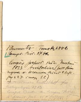 Fragment brulionu Józefa Żurowskiego z notatkami w języku niemieckim na temat kultury merowińskie...