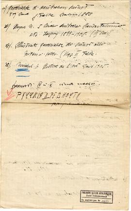 Odręczne notatki Józefa Żurowskiego z wykazem literatury  strona 4: pkt. 35-38