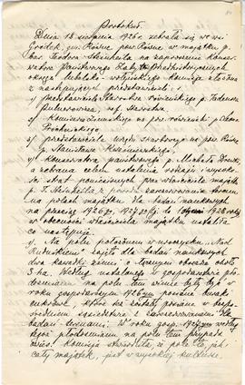 Rękopis. Protokół z dnia 18 sierpnia 1926 r. z zebrania komisji we wsi Gródek  powiat Równe celem...