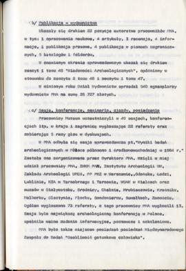 Państwowe Muzeum Archeologiczne w Warszawie. Sprawozdanie z działalności w roku 1985.  Maszynopis...