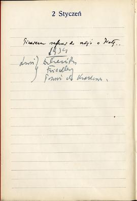 Dziennik (kalendarz) Józefa Żurowskiego z odręcznymi notatkami osobistymi z lat 1931-1935  strona...