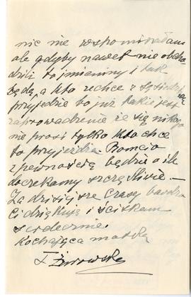 Rękopis listu Teresy Żurowskiej (matki) do Józefa Żurowskiego z dnia 27.07.1928 r.  strona 3