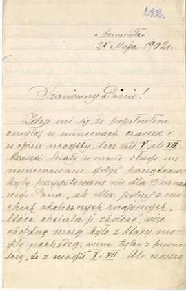 List od Aleksandra Bydłowskiego do Erazma Majewskiego (rękopis)  strona 1