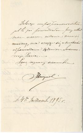 List od Juliana Maszyńskiego do Erazma Majewskiego (rękopis)  strona 2
