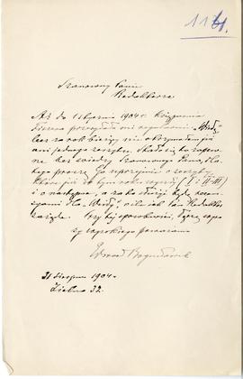 List od Edwarda Bogusławskiego do Erazma Majewskiego (rękopis)  strona 1