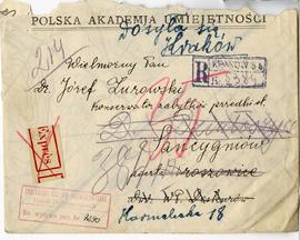 Rękopis listu Zofii Deskur do Józefa Żurowskiego z dnia 20.11.1925 r. wraz z kopertą  strona 2: a...