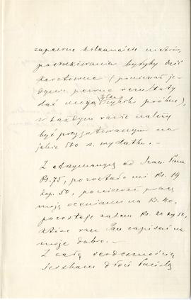 List od Bronisława Jasińskiego do Erazma Majewskiego (rękopis)  strona 3