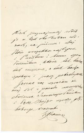 List od Ksawerego Chamca do Erazma Majewskiego (rękopis)  strona 2