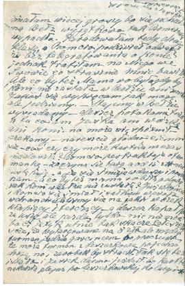 Rękopis listu Teresy Żurowskiej (matki) do Józefa Żurowskiego z dnia 10.06.1926 r.  strona 4