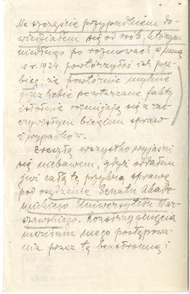 Rękopis listu Włodzimierza Antoniewicza do Józefa Żurowskiego z dnia 7.06.1928 r.  strona 6