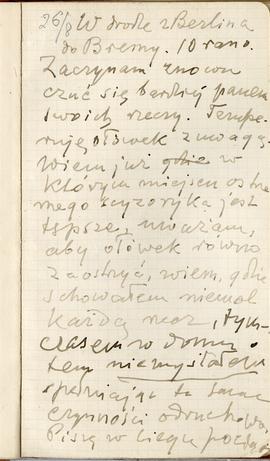 Notatnik nr 59 z odręcznymi notatkami Erazma Majewskiego z dn. 26.08.1902 r.: "W drodze z Be...