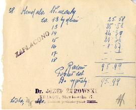 Rachunek z dnia 29.02.1931 r. za pracę Wincentego Hendala na wykopaliskach w Złotej  strona 1