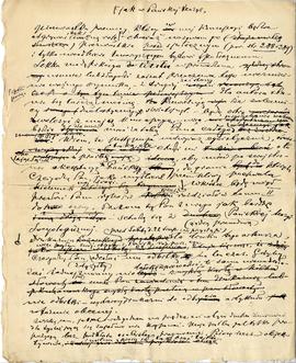 Brudnopis listu niedokończonego z dnia 14.08.1908 r.: "[…] pierwiastku przemocy  który w mej...