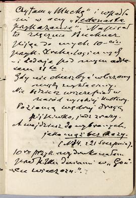 Notatnik nr 68 z odręcznymi notatkami Erazma Majewskiego z okresu od 08.08.1908 r. do 06.10.1909 ...