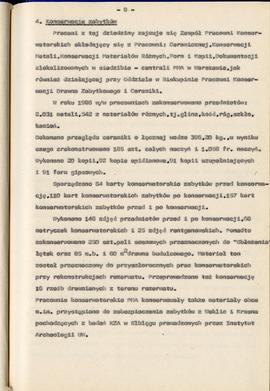 Państwowe Muzeum Archeologiczne w Warszawie. Sprawozdanie z działalności w roku 1986.  Maszynopis...