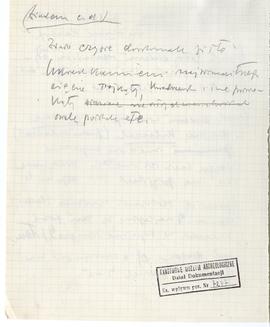 Zespół odręcznych notatek Józefa Żurowskiego (w tym opisy zabytków i zapiski bibliograficzne) wra...