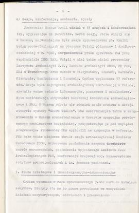 Państwowe Muzeum Archeologiczne w Warszawie. Sprawozdanie z działalności w roku 1982. Mszynopis. ...