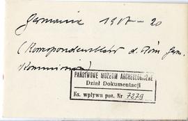 Fiszka z odręcznymi notatkami bibliograficznymi Józefa Żurowskiego  strona 1: "Germanie 1917...