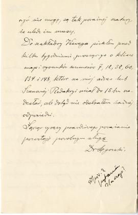 List od dr. Łęgowskiego do Redakcji "Wisły" (rękopis)  strona 2