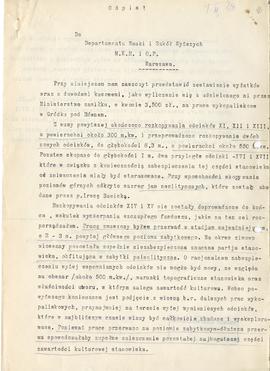 Maszynopis. Pismo Ministerstwa Wyznań Religijnych i Oświecenia Publicznego z dnia 12 marca 1928 r...