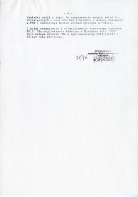 Państwowe Muzeum Archeologiczne w Warszawie. Sprawozdanie z działalności w roku 1994. Maszynopis...