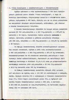 Państwowe Muzeum Archeologiczne w Warszawie. Sprawozdanie z działalności w roku 1985.  Maszynopis...