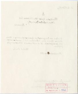 Rękopis – brudnopis pisma konserwatora Michała Drewko z dnia 30 maja 1920 r. do Ministerstwa Wyzn...