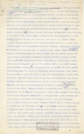 Maszynopis wypisów z K. Römera  Podanie o Kraku i Wandzie  "Biblioteka Warszawska"  t. ...