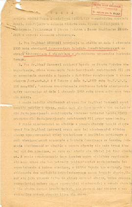 Maszynopis Umowy z dnia 20.12.1924 r. (Egzemplarz II) pomiędzy Ministerstwem Wyznań Religijnych i...