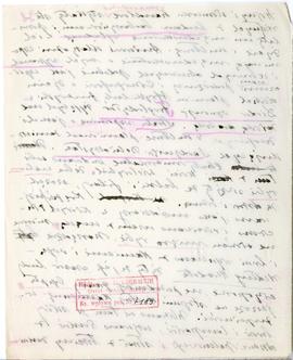 Rękopis wykładów Józefa Żurowskiego z zakresu archeologii przedhistorycznej  strona 72: pieczątka...