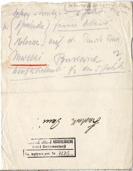 Odręczne notatki Józefa Żurowskiego pt. "Poszukiwana Literatura" z wykazem bibliografii...