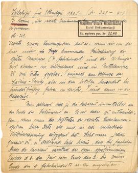 Odręczne wypisy Józefa Żurowskiego w języku niemieckim z czasopisma "Zeitschrift für Ethnolo...