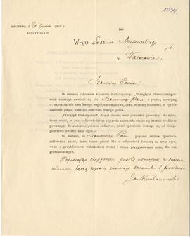 List od Jana Kochanowskiego do Erazma Majewskiego  napisany w imieniu członków Komitetu Redakcyjn...