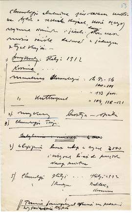 Rękopis jedenastu wykładów Józefa Żurowskiego pt. "Epoka bronzu ze szczególnem uwzględn. pod...