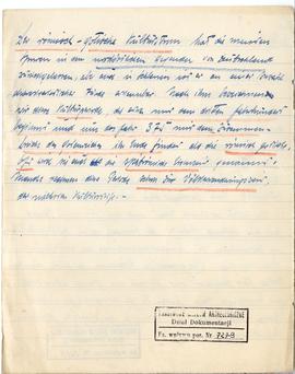 Odręczne wypisy Józefa Żurowskiego w języku niemieckim z publikacji O. Mertinsa Wegweiser durch d...