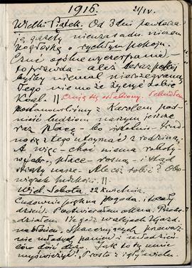 Notatnik nr 87 z odręcznymi notatkami Erazma Majewskiego z okresu od 21.04.1916 r. do 31.12.1916r...