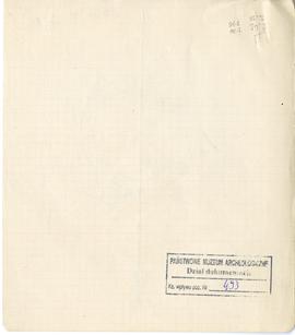 Rysunek odręczny jbw. Gródek  pow. Równe  pole "Nad Rudnikiem". Plan kurhanu VIII. Skal...