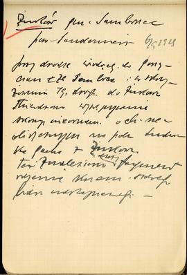 Notes Józefa Żurowskiego z odręcznymi notatkami na temat bieżących znalezisk archeologicznych  st...