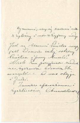 List od Marii Chmielowskiej do Erazma Majewskiego (rękopis)  strona 3