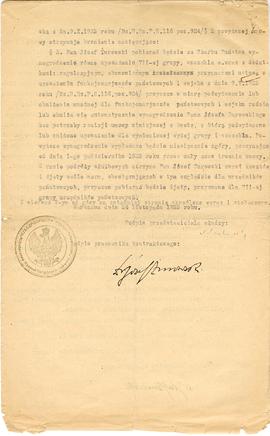 Maszynopis Umowy z dnia 1.11.1923 r. pomiędzy Ministerstwem Wyznań Religijnych i Oświecenia Publi...