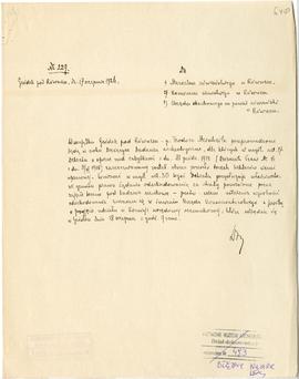 Rękopis. Pismo konserwatora Michała Drewko z dnia 1 lipca 1926 r. do: Starostwa Rówieńskiego w Ró...