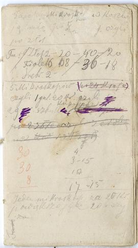 Notes nr 1 z okresu 29.06.1873 r.-24.09.1874 r.  Notatki odręczne (luzem w kieszonce tylnej okład...