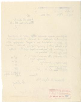 Rękopis. Pismo konserwatora Michała Drewko nr 16/24 z dnia 8 lipca 1924 r. do Wydziału Nauki Mini...