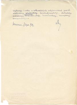 Rękopis. Brudnopis Michała Drewko z dnia 7 lipca 1924 r.: „Plan działalności Urzędu Konserwatorsk...