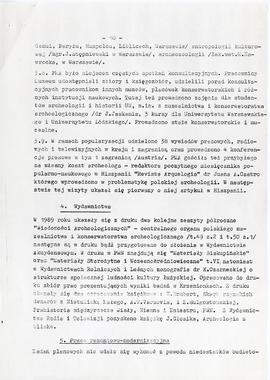 Państwowe Muzeum Archeologiczne w Warszawie. Sprawozdanie z działalności w roku 1989.  Maszynopis...