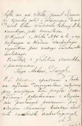 List od Antoniego Durzyckiego do Erazma Majewskiego (rękopis)  strona 3