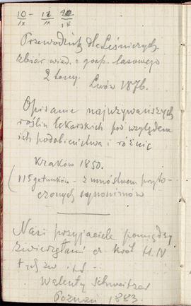 Notes nr 23 z wpisami odręcznymi  Erazma Majewskiego z okresu od 09.09.1885-05.10.1885 r.  strona.