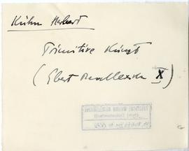 Fiszka z odręcznymi notatkami bibliograficznymi Józefa Żurowskiego  strona 1: "Kühn Herbert ...